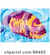 Royalty Free RF Clipart Illustration Of A Tropical Aquarium Fish 3 by mayawizard101