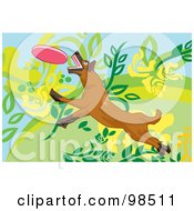 Poster, Art Print Of Dog Fetching A Disc - 3