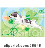 Poster, Art Print Of Dog Fetching A Disc - 4