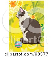 Poster, Art Print Of Cat Playing With A Ball - 7