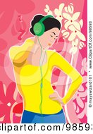 Royalty Free RF Clipart Illustration Of A Woman Listening To Music 10