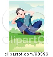 Royalty Free RF Clipart Illustration Of A Boy Listening To Music 4