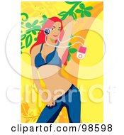 Royalty Free RF Clipart Illustration Of A Woman Listening To Music 11