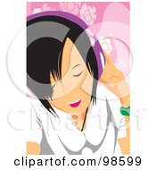 Royalty Free RF Clipart Illustration Of A Woman Listening To Music 22