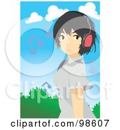 Poster, Art Print Of Woman Listening To Music - 21