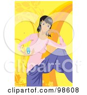Royalty Free RF Clipart Illustration Of A Woman Listening To Music 18