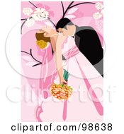 Royalty Free RF Clipart Illustration Of A Loving Wedding Couple 1 by mayawizard101
