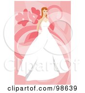 Poster, Art Print Of Royalty-Free Rf Clipart Illustration Of An Elegant Bride In A Strapless Gown