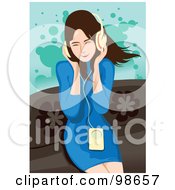 Poster, Art Print Of Woman Listening To Music - 1