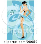 Royalty Free RF Clipart Illustration Of A Woman Listening To Music 8