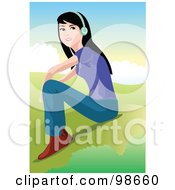 Royalty Free RF Clipart Illustration Of A Woman Listening To Music 2 by mayawizard101