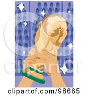 Royalty Free RF Clipart Illustration Of Hands Holding A Soccer Cup Trophy 1