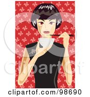 Poster, Art Print Of Woman Eating A Bowl Of Noodles