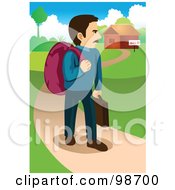 Poster, Art Print Of Man Walking Away From A Sold House