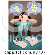 Poster, Art Print Of Stressed Business Man Trying To Organize His Finances