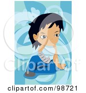Royalty Free RF Clipart Illustration Of A Woman With A Broken Arm by mayawizard101
