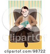 Royalty Free RF Clipart Illustration Of A Man Reading A Book In A Comfortable Chair by mayawizard101