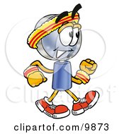 Magnifying Glass Mascot Cartoon Character Speed Walking Or Jogging
