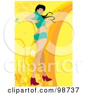 Royalty Free RF Clipart Illustration Of A Woman Looking Back And Dancing by mayawizard101