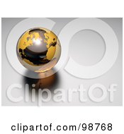 Royalty Free RF Clipart Illustration Of A 3d Amber And Orange Marble Globe