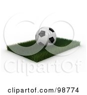 Poster, Art Print Of 3d Soccer Ball On A Patch Of Turf