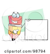 Poster, Art Print Of Pencil Holding A Blank Sign