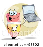 Poster, Art Print Of Pencil Holding A Laptop