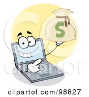 Poster, Art Print Of Laptop Guy Holding A Money Sack