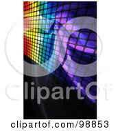 Poster, Art Print Of Background Of Rainbow Fractals And Grid On Black