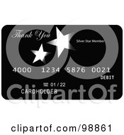 Royalty Free RF Clipart Illustration Of A Black Silver Star Credit Card With White Corners
