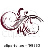 Royalty Free RF Clipart Illustration Of A Red Leafy Flourish Design Element 5
