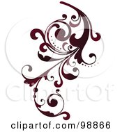Royalty Free RF Clipart Illustration Of A Red Leafy Flourish Design Element 3