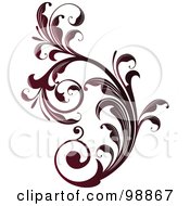 Royalty Free RF Clipart Illustration Of A Red Leafy Flourish Design Element 2 by OnFocusMedia #COLLC98867-0049