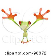 Royalty Free RF Clipart Illustration Of A 3d Argie Frog Facing Leaping Forward