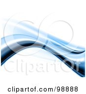 Poster, Art Print Of Abstract Blue Wave Background - 1
