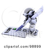 Poster, Art Print Of 3d Silver Robot Voting