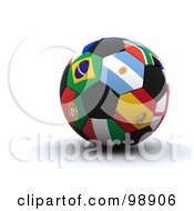 Poster, Art Print Of 3d World Cup Soccer Ball With International Flags