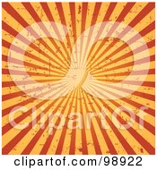 Poster, Art Print Of Grungy Retro Orange Ray Background