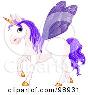 Magical Fairy Unicorn Horse With Purple Wings
