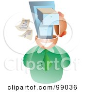 Poster, Art Print Of Businessman With A File Brain