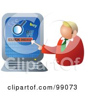 Poster, Art Print Of Businessman Making An Online Purchase