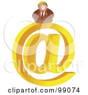 Poster, Art Print Of Businessman On A Large At Symbol