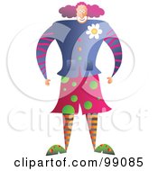 Poster, Art Print Of Male Clown In Colorful Clothing