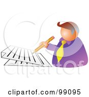 Royalty Free RF Clipart Illustration Of A Businsesman Writing A Word Document
