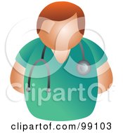 Poster, Art Print Of Male Doctor In Green Scrubs