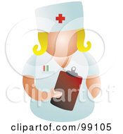 Royalty Free RF Clipart Illustration Of A Female Nurse In Uniform Holding A Clipboard
