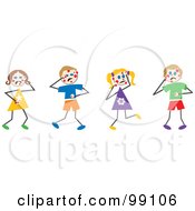 Poster, Art Print Of Stick Children With Chicken Pox