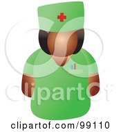 Poster, Art Print Of Female Doctor In Green Scrubs