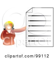 Royalty Free RF Clipart Illustration Of A Businesswoman Holding A Word Document by Prawny