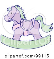 Purple And Green Childrens Nursery Rocking Horse